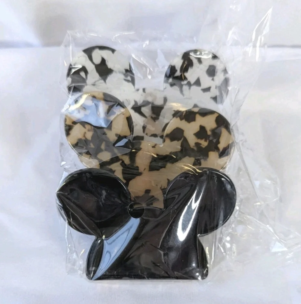 Acrylic Hairclips Set Of 3 Multicolor Mouse Ears Brand New